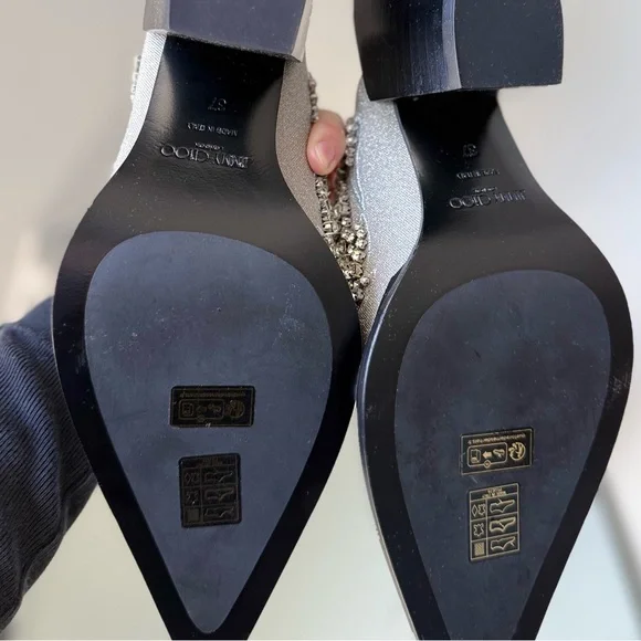 New JIMMY CHOO Cece Mule II 60 Silver Glitter Crystal Mules $2,995 37 - Picture 13 of 15